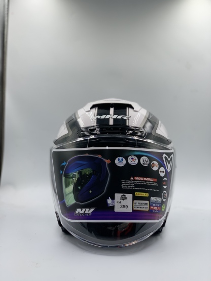 MHR Helmet Open Face BRILLER BLACK (SIRIM)